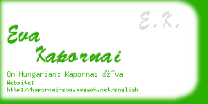 eva kapornai business card